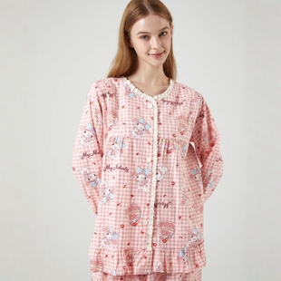 My Melody韩国睡衣女2025秋季纯棉可爱卡通美乐蒂长袖家居服套装