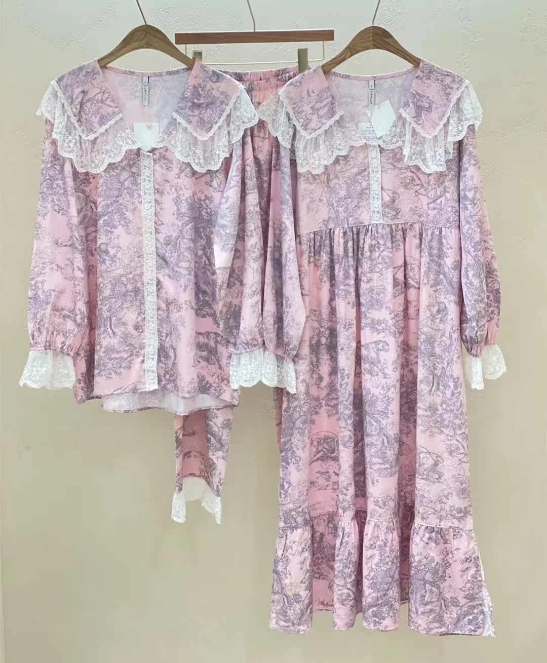 LUNALUZ女碎花长袖家居服睡衣