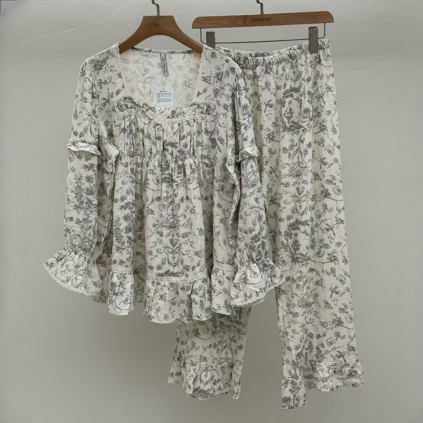 LUNALUZ韩国纯棉甜美棉纱家居服