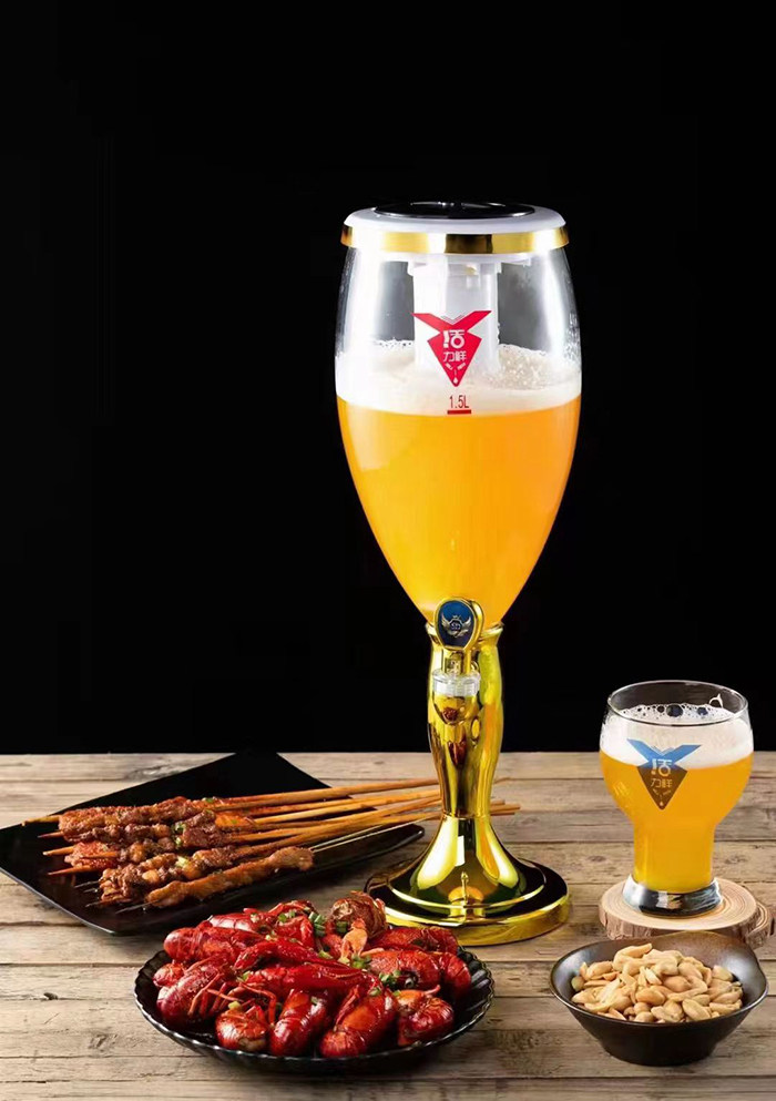 酒炮精酿3l青岛扎啤大容量5升金银色发光饮料桶生啤机商用啤酒炮