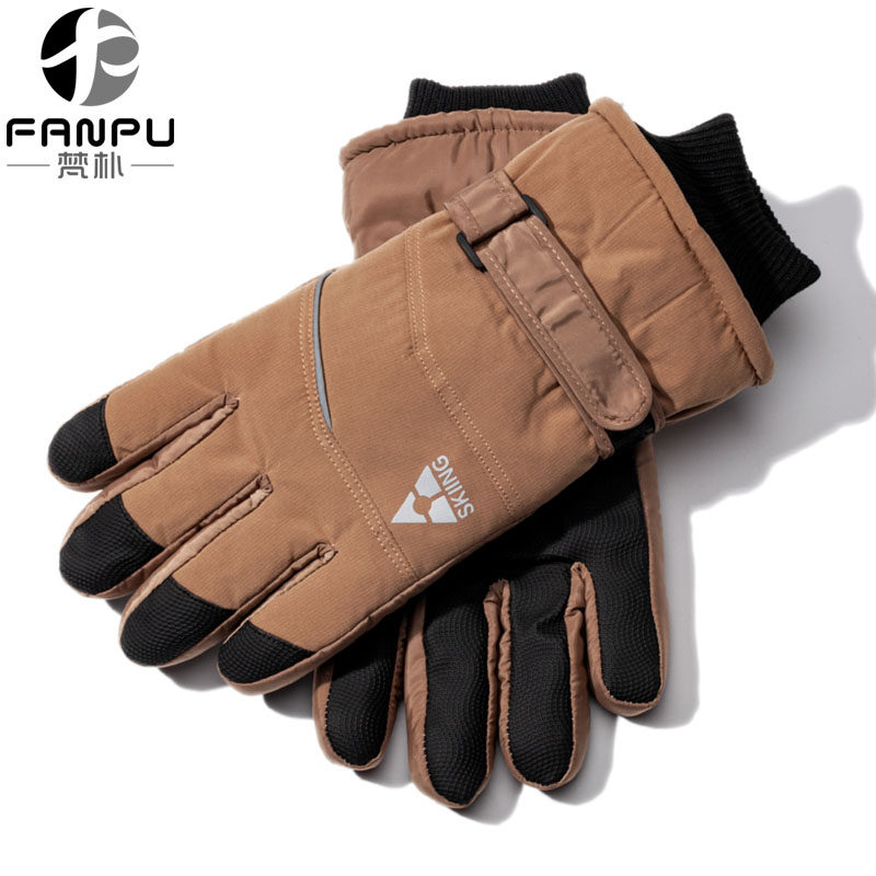 棉手套男冬保暖加绒加厚防滑可触屏特价户外运动骑车骑行滑雪防寒