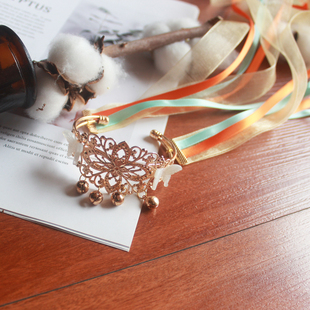 王者荣耀古风汉服飘带铃铛开口手镯仙女敦煌舞蹈丝带超仙臂环臂钏