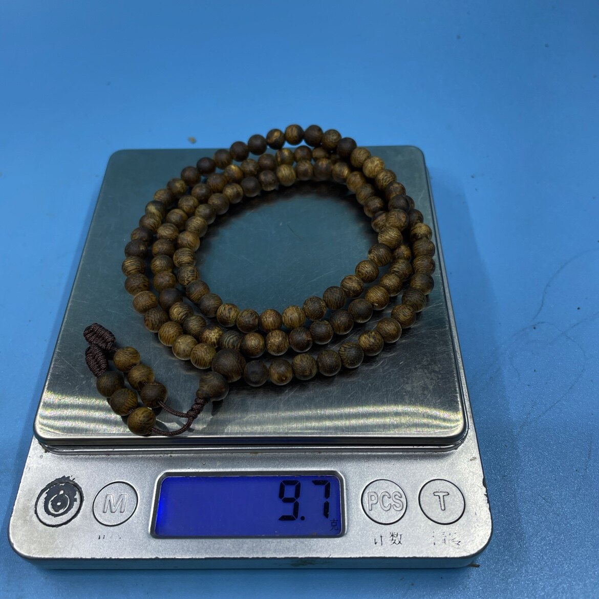 9.9 포인트 쉔 하이난 바이 키난 천연 정통 침향 부처님 비즈 팔찌 표준 6MM 무게 약 9G 108개