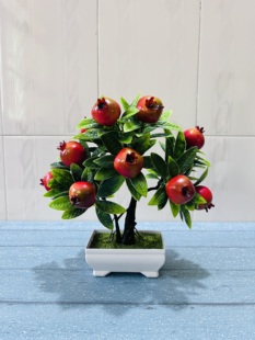 仿真植物盆景塑料石榴树小盆栽假客厅摆件装饰假桔树仿真树大盆景