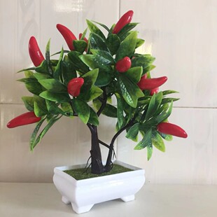 仿真辣椒假花塑料盆栽绿植室内客厅装饰摆件家居桌面小植物发财树