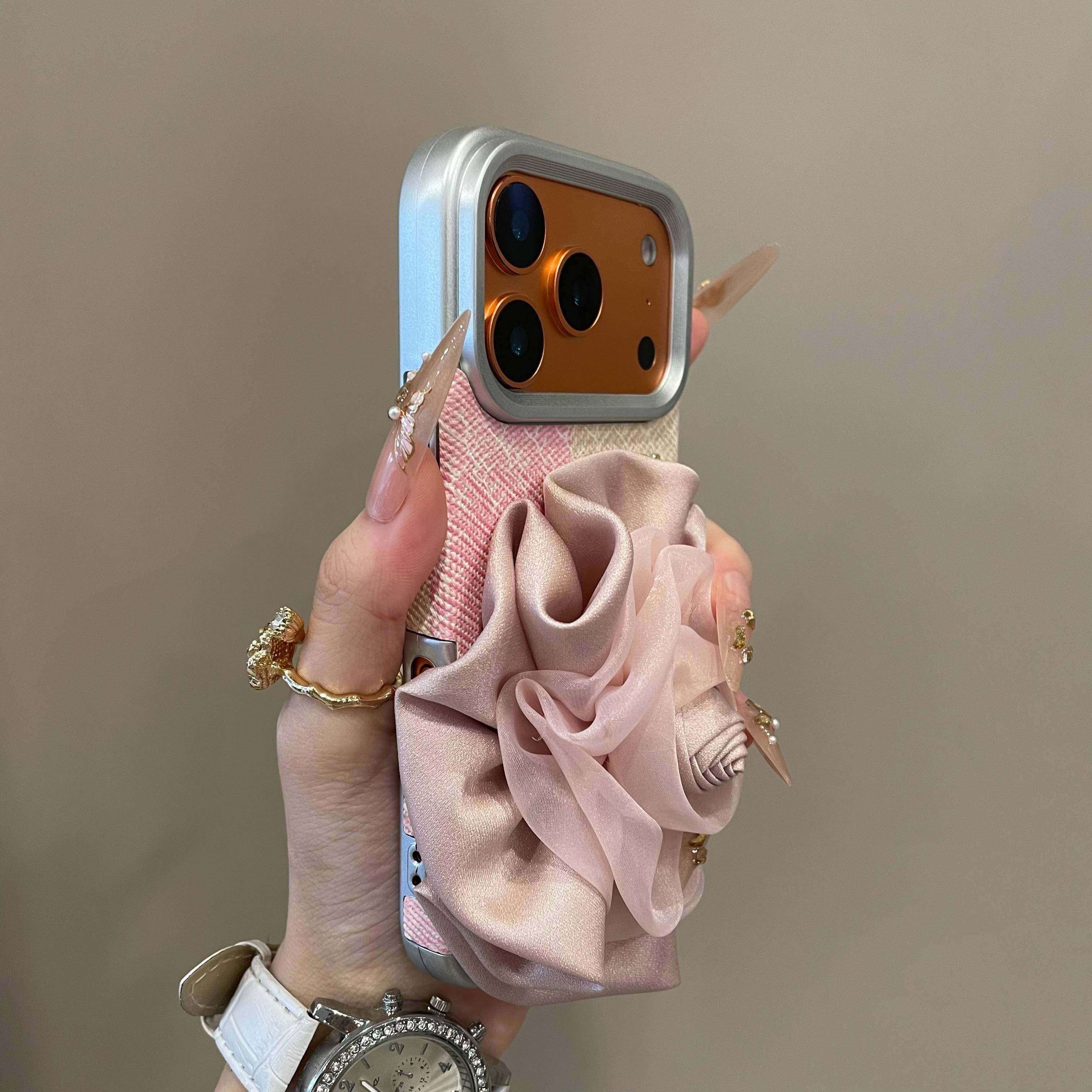 ins风拼接贴皮羽纱玫瑰花适用iPhone17promax手机壳15新款17pro网红女款13创意全包防摔16pro超好看17保护套,3C数码配件,手机保护套/壳,淘宝优惠券,粉丝福利购,淘宝优惠卷