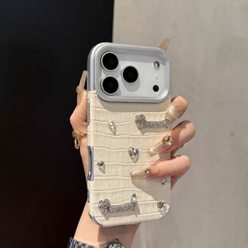 小众立体水钻小狗适用苹果iPhone17ProMax手机壳iPhone16全包15pro女款14pro新款13pro可爱系列12pro高级感11