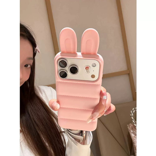 ins超可爱立体兔耳朵适用苹果iphone17promax手机壳16promax网红2026爆款15pro防摔17pro保护套16新款少女款
