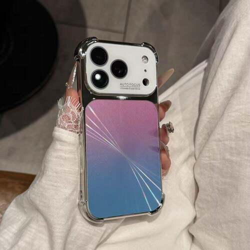 ins新款渐变CD纹带拍照按键适用苹果17promax手机壳大视窗镜头膜iPhone16promax高级15/14女四角防摔保护套13