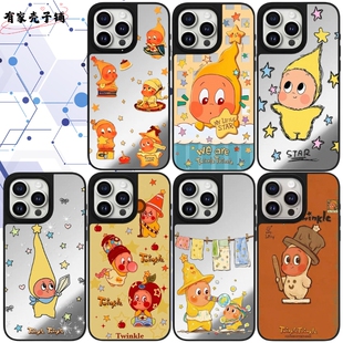 星星人手机壳Magsafe防摔磁吸镜面保护壳适用于苹果iphone17promax/17pro/16/15/14卡通可爱个性高级创意甜酷