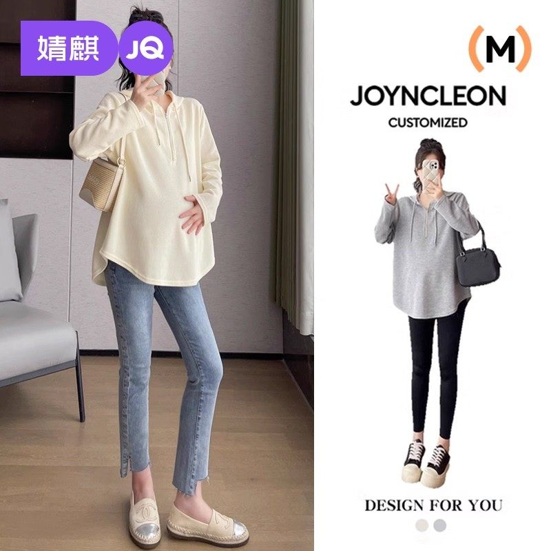 婧麒孕妇装上衣春装卫衣2026新款宽松大码洋气春秋季长袖T恤衣服