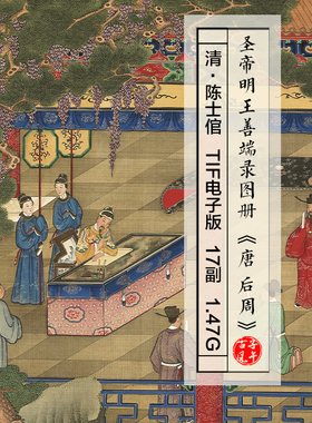 清朝陈士倌圣帝明王善端录图册唐后周17副临摹高清电子版图片素材
