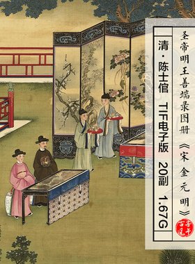 清朝陈士倌圣帝明王善端录图册宋金元明20副高清电子版大图片素材