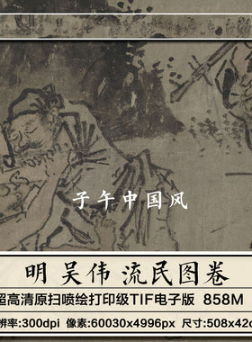 吴伟流民图卷明朝古代市井流亡乞丐三教九流百态高清电子图片素材