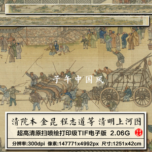 清院本金昆戴洪程志道清明上河图卷22年新版高清电子版大图片素材