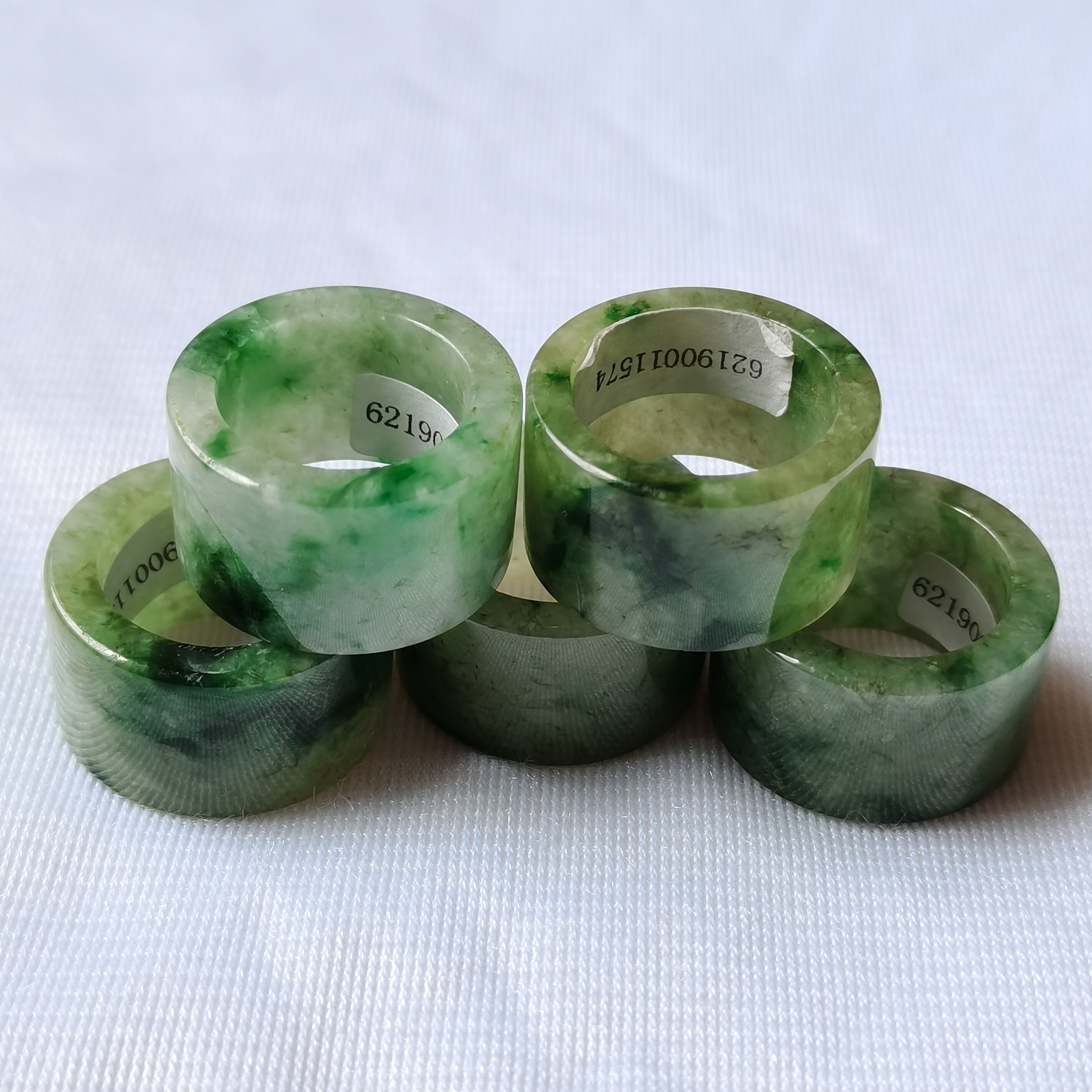 天然缅甸翡翠A货飘花扳指带证书包邮正品男士女士扳指