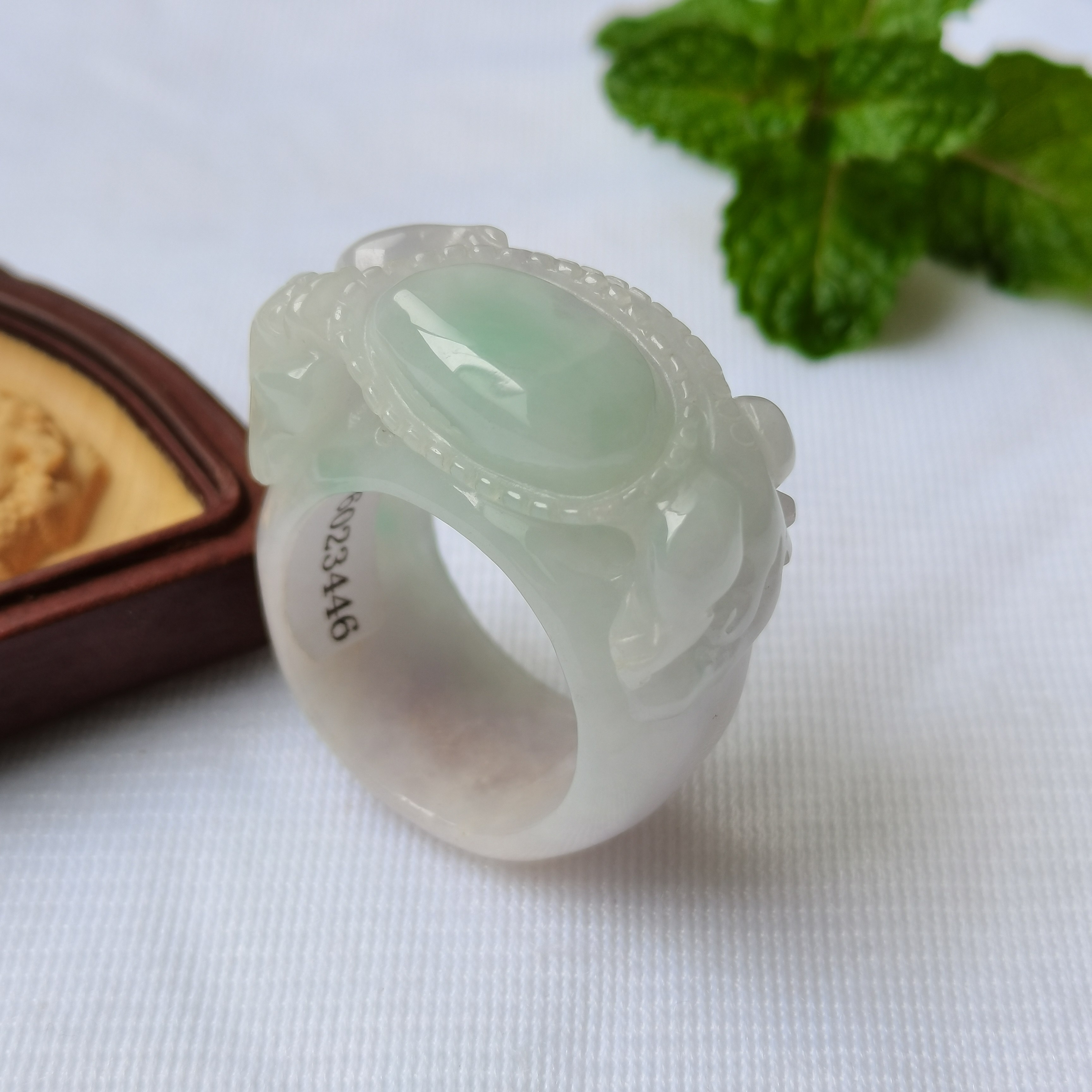 缅甸天然翡翠A货玉貔貅紫罗兰戒戒指/指环