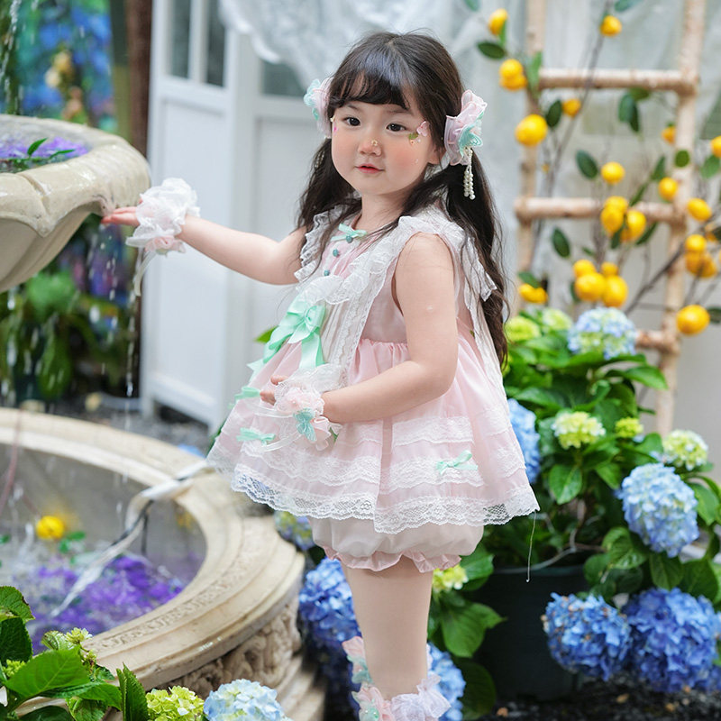 粗腿原创梦幻粉杏女童套装夏季清新田园时尚幼儿园穿搭儿童,童装/婴儿装/亲子装,套装,淘宝优惠券,粉丝福利购,淘宝优惠卷