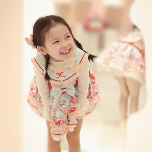 粗腿原创咩咩羊女童连衣裙2025秋冬新款可爱四季款背心洛丽塔日常