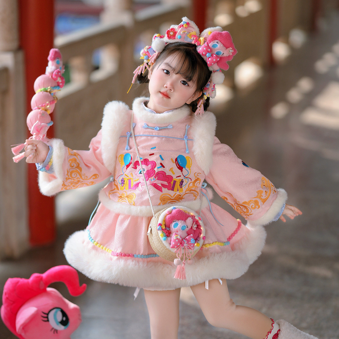 粗腿原创小马宝莉女童连衣裙新款秋冬洛丽塔粉色可爱卡通春节年服,童装/婴儿装/亲子装,连衣裙,淘宝优惠券,粉丝福利购,淘宝优惠卷