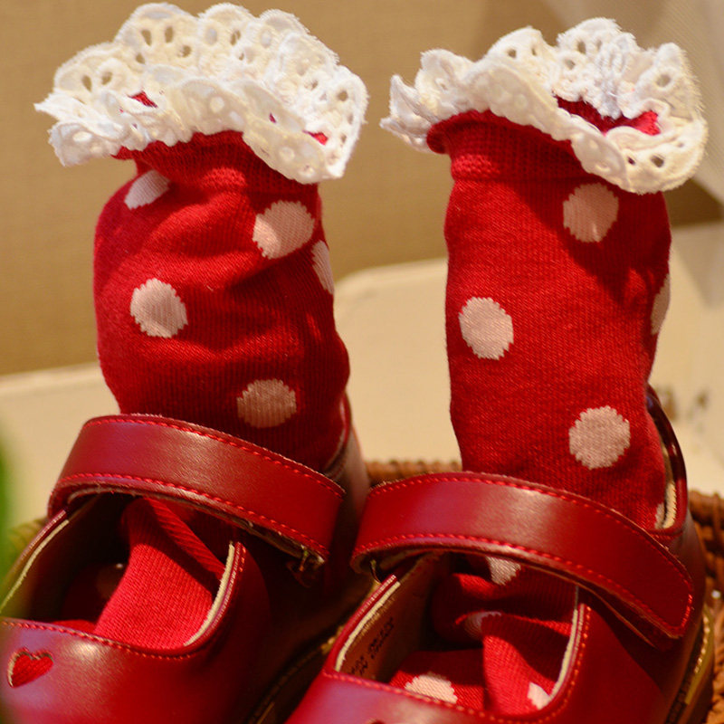 粗腿新款纯棉蕾丝花边袜子秋冬圣诞休闲女童中筒袜儿童保暖童袜,童装/婴儿装/亲子装,儿童袜子(0-16岁),淘宝优惠券,粉丝福利购,淘宝优惠卷