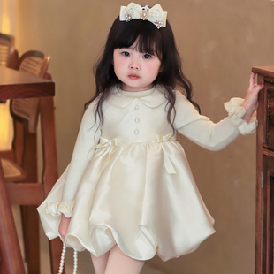 女童背心奶油公主裙冬款2025新款周岁礼服小童连衣裙女宝宝洋气