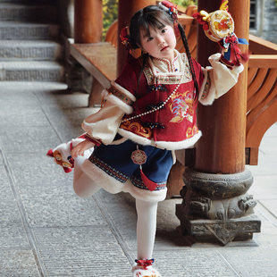 粗腿原创鳌头男女童套装2026新款秋冬表演多件套春节过年拜年服