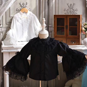 洛丽塔上衣休闲洋气宽松内搭 新款 粗腿原创多层大姬袖 女童百搭衬衫