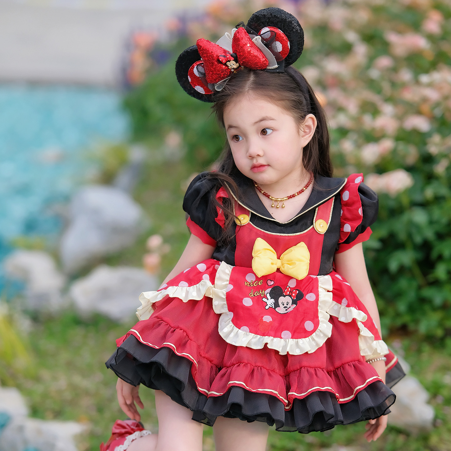 女童连衣裙小老鼠洛丽塔2025夏季新款卡通蓬蓬裙儿童表演礼裙