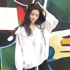 bf防晒衫防晒衣女2020夏季新款外套飘带字母宽松韩版学生百搭潮薄