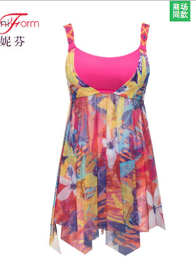 印花休闲女士分体泳衣曼妮芬温泉
