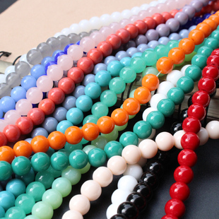 8玻璃圆珠散珠玻璃diy饰品手链项链耳环隔珠配珠配件材料手串混色