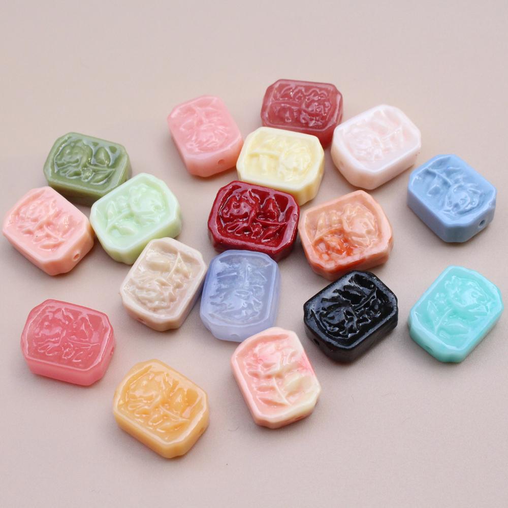 双面玫瑰花雕花花牌吊坠串珠材料
