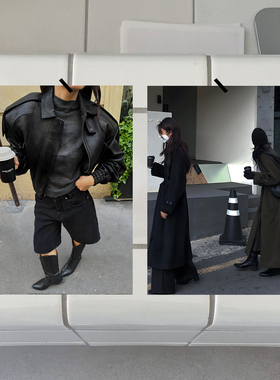 ins风秋冬穿搭服装店审美画报软装装饰画百搭简约黑白海报纸韩系
