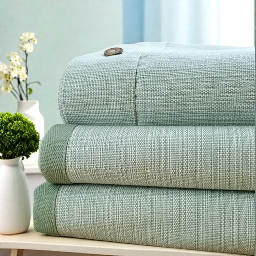 纯棉粗布凉席高端三件套冬夏两用