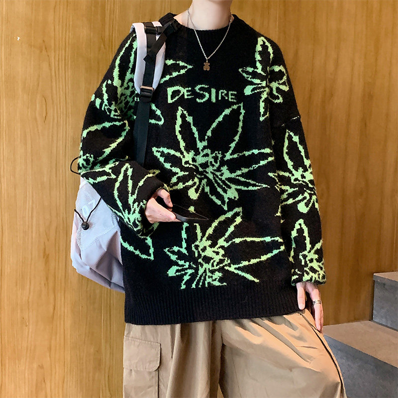 秋冬加厚毛衣男港风潮牌宽松粗线针织衫MY314P65，男装针织衫/毛衣，电商A309