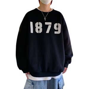 潮牌毛巾刺绣圆领卫衣男春季2024新款 A332P45 控58图片