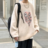 秋冬爱心加厚毛衣男女同款情侣针织衫MY315P75，男装针织衫/毛衣，电商A309