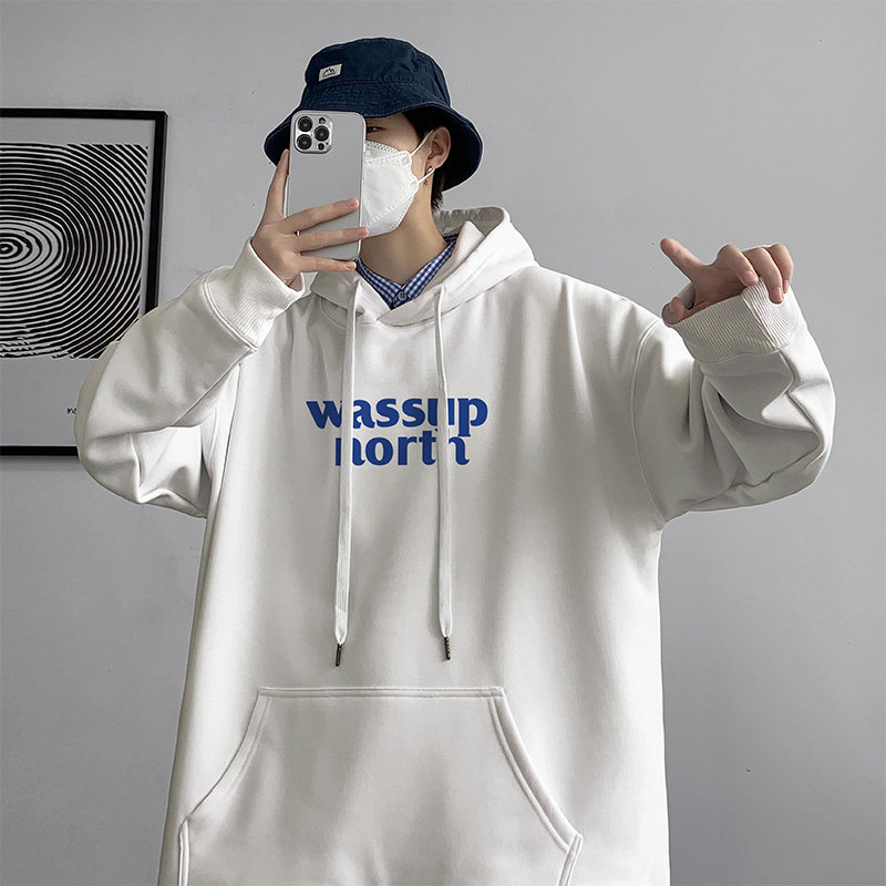 重磅！wassup加绒加厚卫衣男潮牌宽松帽衫P60控88商标可授权,男装卫衣,电商A309
