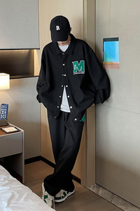 秋季潮牌棒球服运动服男帅气开衫卫衣套装 TZ881P100 控138图片