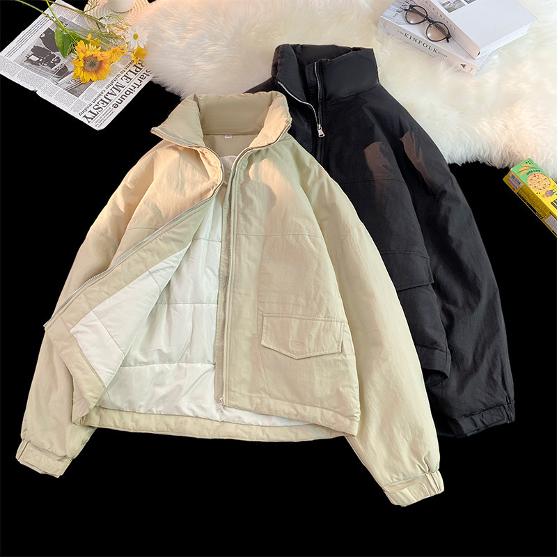 冬季高领防风加厚工装棉服男潮牌oversize棉衣外套101P128控168图片