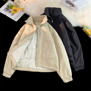 冬季高领防风加厚工装棉服男潮牌oversize棉衣外套101P128控168图片