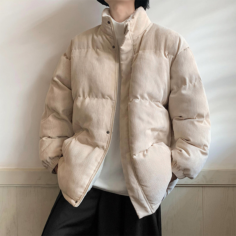 冬季灯芯绒棉衣男潮牌立领加厚羊羔毛外套777P110控148,男装棉衣,电商A309
