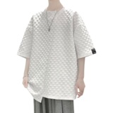 夏季小众设计简约百搭华夫格短袖t恤男女同款T11P35控49，男装T恤，电商A309