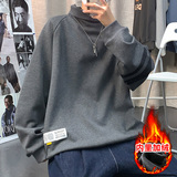 经典款男士高领卫衣潮牌宽松加绒加厚上衣A184P55控78，男装卫衣，电商A309
