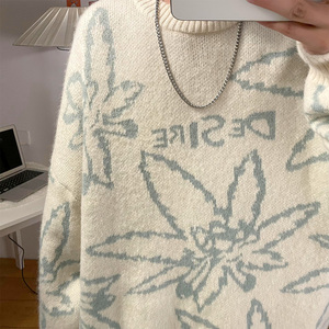 秋冬加厚叶子提花加厚毛衣男女宽松同款 MY314P65 控88图片