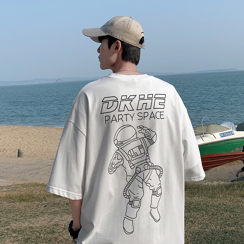 直播高品质！ 冰丝坠感抗皱 夏季潮牌短袖男女 003P45控68图片