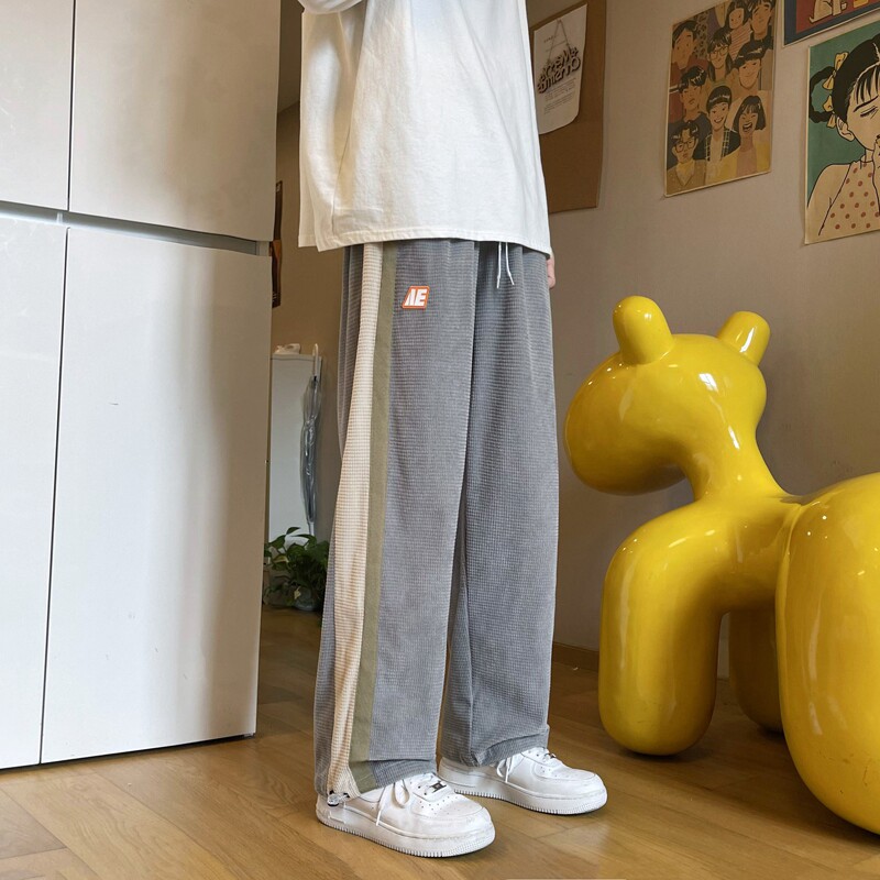 灯芯绒休闲长裤男潮牌宽松直筒抽绳运动裤K160P55,男装休闲裤,电商A309