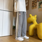 灯芯绒休闲长裤男潮牌宽松直筒抽绳运动裤K160P55，男装休闲裤，电商A309