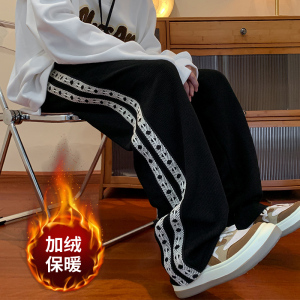 运动卫裤男加绒加厚秋冬保暖休闲长裤子A3370P60图片